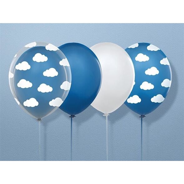 Party Deco Balon Chmurki, krystaliczny transparentny, 30 cm, 6 szt. uniwersalny