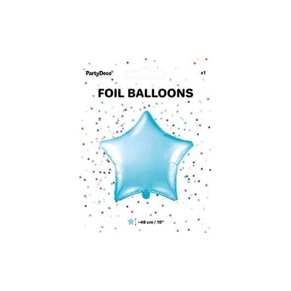 Party Deco Balon foliowy Gwiazdka, błękitny, 48cm uniwersalny