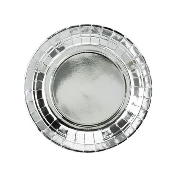 Party Deco talerzyki, srebrny, 18cm, 6 sztuk uniwersalne (37784)