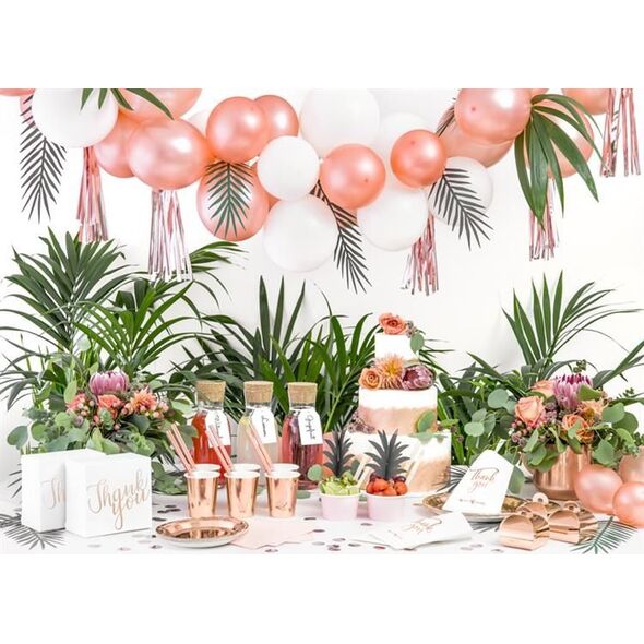 Party Deco Talerzyki papierowe, różowe złoto, 23 cm, 6 szt. uniwersalny