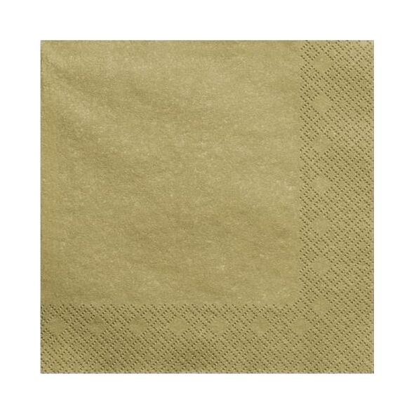 Party Deco Serwetki papierowe, złoty metalizowany, 33x33 cm., 20 szt. uniwersalny