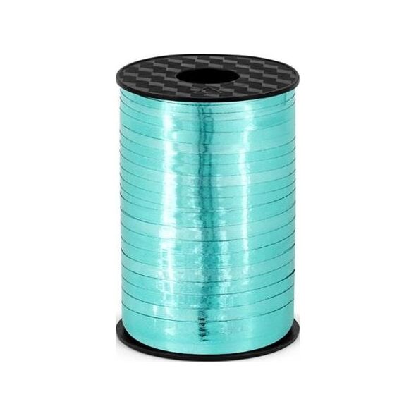 Party Deco Wstążka plastikowa metalizowana turkusowa, 5 mm uniwersalny