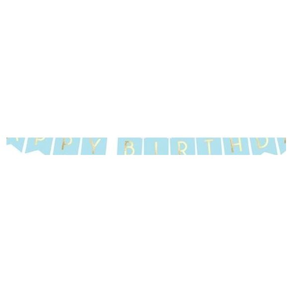 Party Deco Baner urodzinowy, Happy Birthday, jasnoniebieski, 175 cm uniwersalny