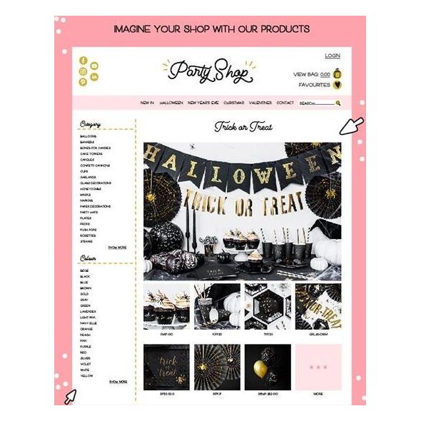 Party Deco Baner dekoracyjny Halloween, czarny 20x175cm uniwersalny