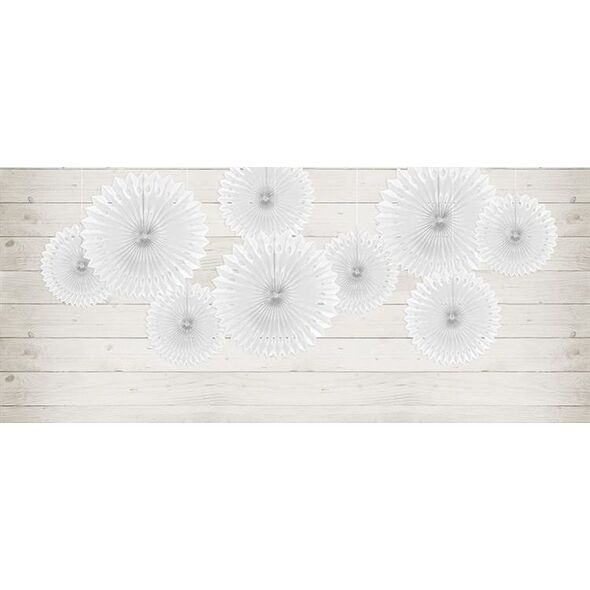 Party Deco Rozety dekoracyjne bibułowe, biały, 20-30cm, 3 szt. uniwersalny