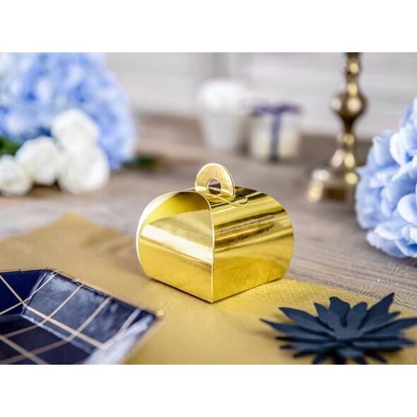 Party Deco Pudełeczko ozdobne, złote, 6x6x5,5 cm, 10 szt. uniwersalny