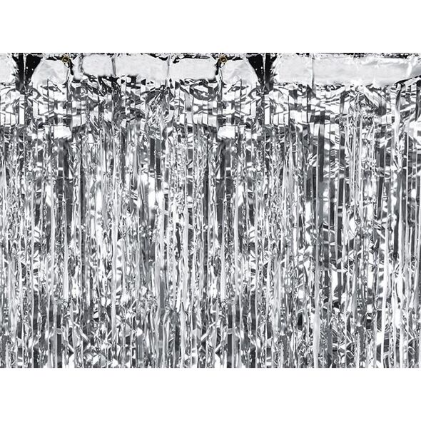 Kurtyna imprezowa, srebrna, 90x250 cm. uniwersalny