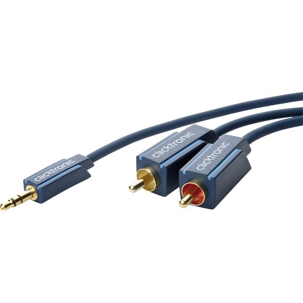 Kabel Clicktronic Jack 3.5mm - RCA (Cinch) x2 10m granatowy (JAB-1339078)