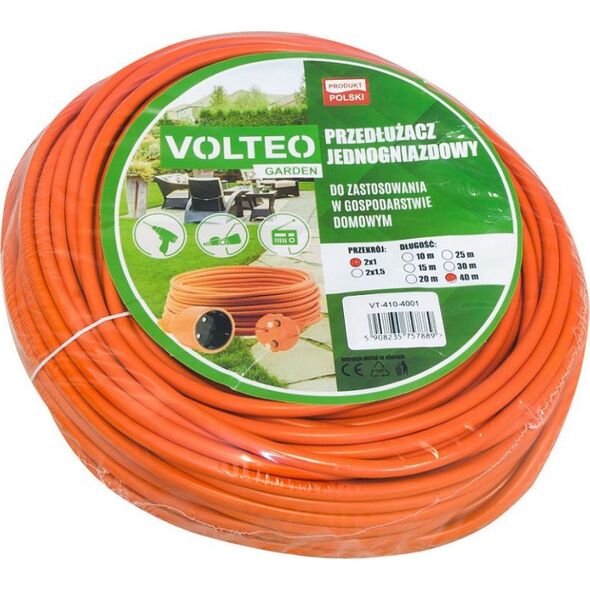 Volteo PRZEDŁUŻACZ OGRODOWY 15M PRZEWÓD H05VV-F 2*1MM