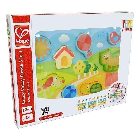 Hape HAPE Puzzle 3 w 1 słoneczna dolina uniw