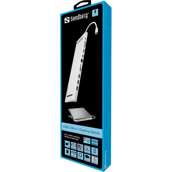 Stacja/replikator Sandberg All-in-1 Docking Station USB-C (136-23)