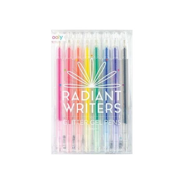 Kolorowe Baloniki Długopisy żelowe z brokatem Radiant Writers 8szt
