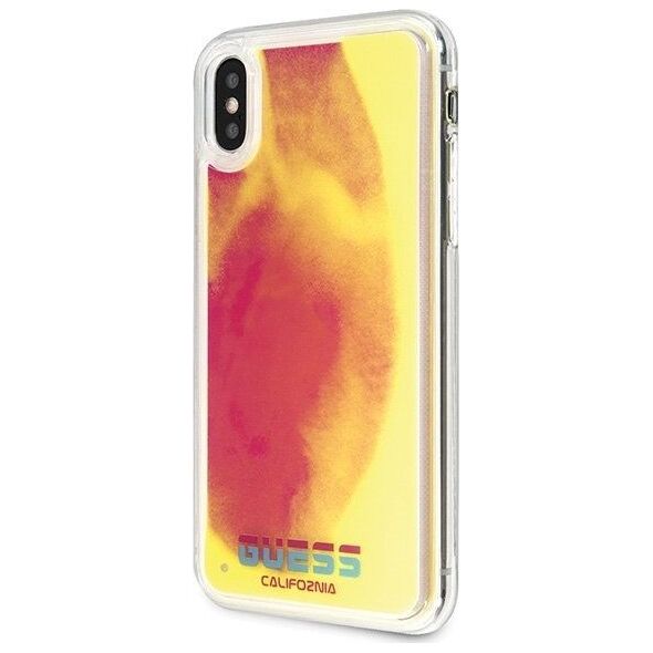Guess Guess GUHCPXGLCPI iPhone X/Xs różowy /pink hard case California Glow in the dark uniwersalny