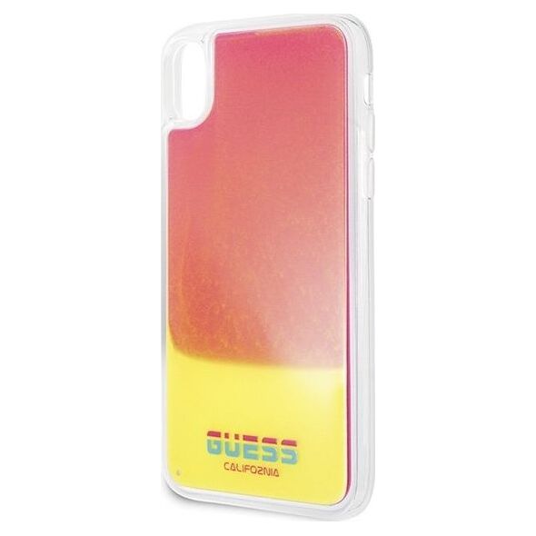 Guess Guess GUHCPXGLCPI iPhone X/Xs różowy /pink hard case California Glow in the dark uniwersalny