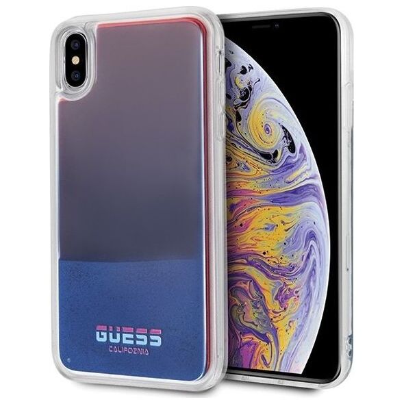 Guess Guess GUHCI65GLCRE iPhone Xs Max czerwo ny/red hard case California Glow in the dark uniwersalny