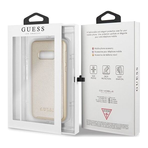 Guess Guess GUHCS10LIGLGO S10e G970 złoty /gold hard case Iridescent uniwersalny
