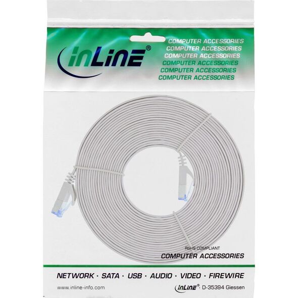 InLine Flat Patch kabel, U/FTP, Cat.6A, szary, 5m