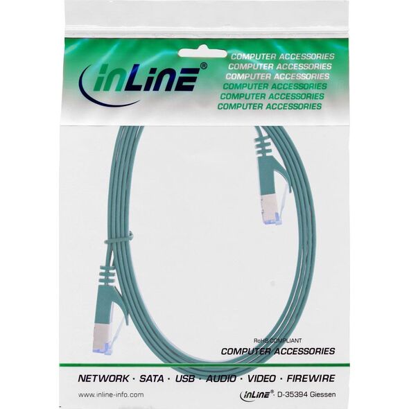 InLine Flat Patch kabel, U/FTP, Cat.6A, zielony, 1.5m