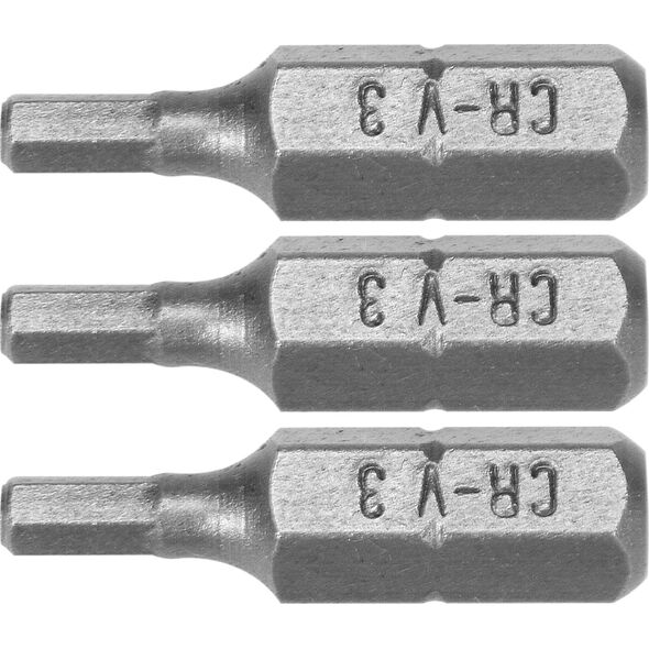 Dedra Końcówki wkrętakowe Hex H3x25mm, 3szt blister (18A04H30-03)
