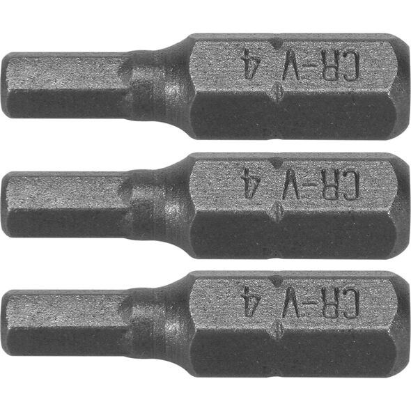 Dedra Końcówki wkrętakowe Hex H4x25mm, 3szt blister (18A04H40-03)