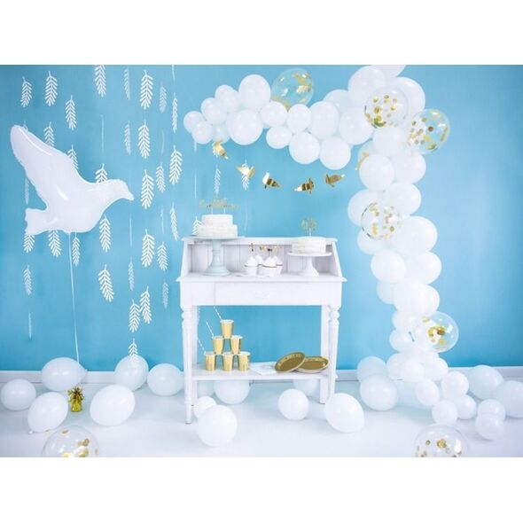 Party Deco Balon fiolowy, gołąbek, biały, 77x66 cm uniwersalny