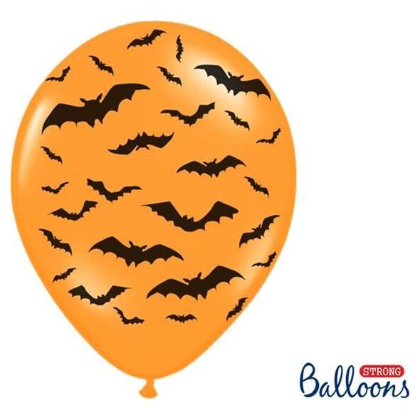 Party Deco Balony na Halloween, Nietoperze, pomarańczowe, 30 cm, 50 szt. uniwersalny