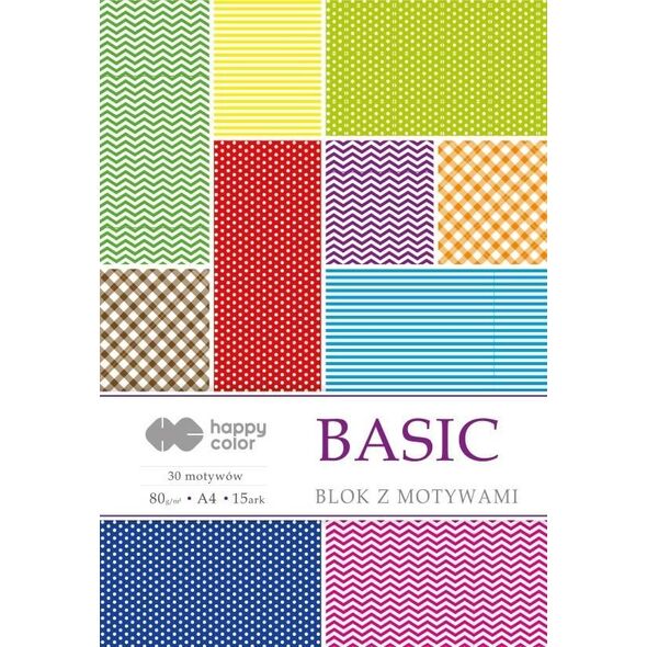 Happy Color Blok z motywami Basic A4/15ark HAPPY COLOR