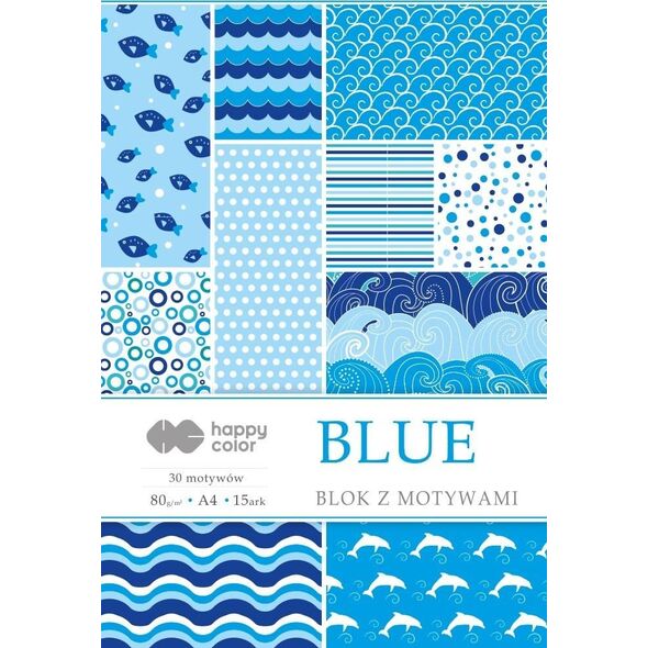 Happy Color Blok z motywami Blue A4/15ark HAPPY COLOR