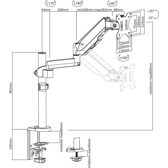 V7 Uchwyt biurkowy na monitor 17" - 32" (DM1TA-1E)