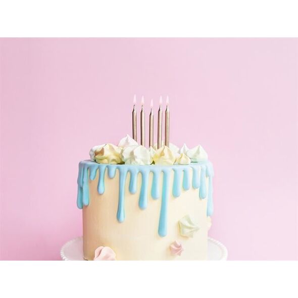 Party Deco Świeczki urodzinowe, złote, 6 cm, 6 szt. uniwersalny