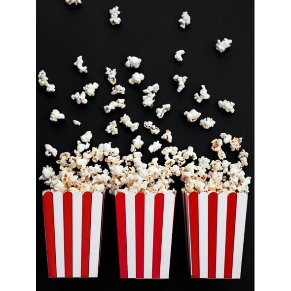 Party Deco pudełka na popcorn, Piraci, czerwono-białe, 7x7x12,5 cm, 6 sztuk uniwersalne (38447)