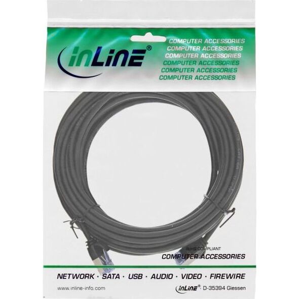 InLine InLine slim okrągły kabel sieciowy Patch U/FTP Cat,6A - czarny - 7,5m