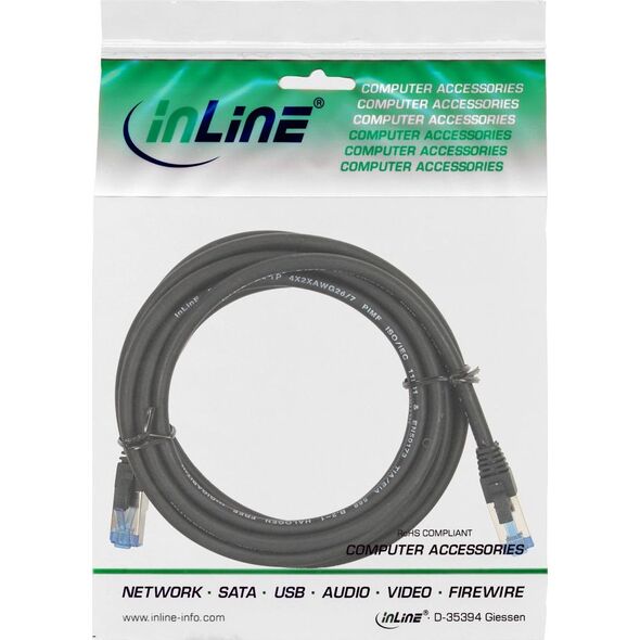InLine InLine Patch kabel S / FTP PiMF Cat.6A Bezhalogenowy czarny 500 MHz 20m