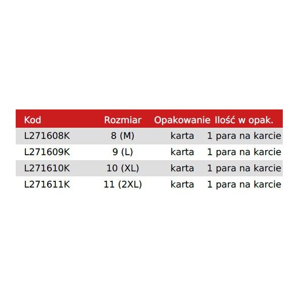 Lahti Pro Rękawice ze Skóry Koziej Czarne 8 (L271608K)