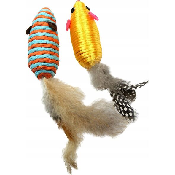 Aqua Nova PETNOVA ZESTAW 2 MYSZKI Z PIORKAMI 7X3CM CAT-MOUSESET-FEATHER-7 4249