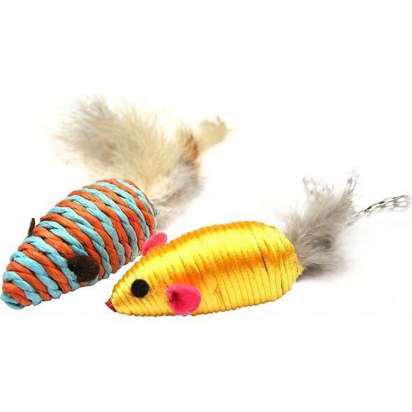 Aqua Nova PETNOVA ZESTAW 2 MYSZKI Z PIORKAMI 7X3CM CAT-MOUSESET-FEATHER-7 4249