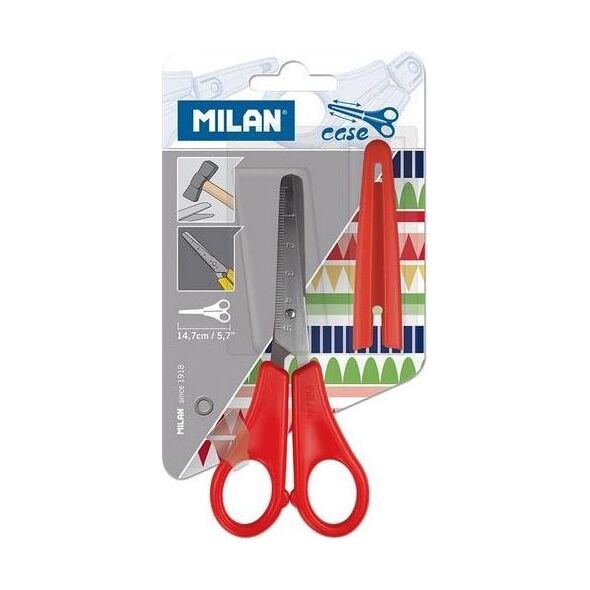 Milan Nożyczki szkolne z nakładką MILAN
