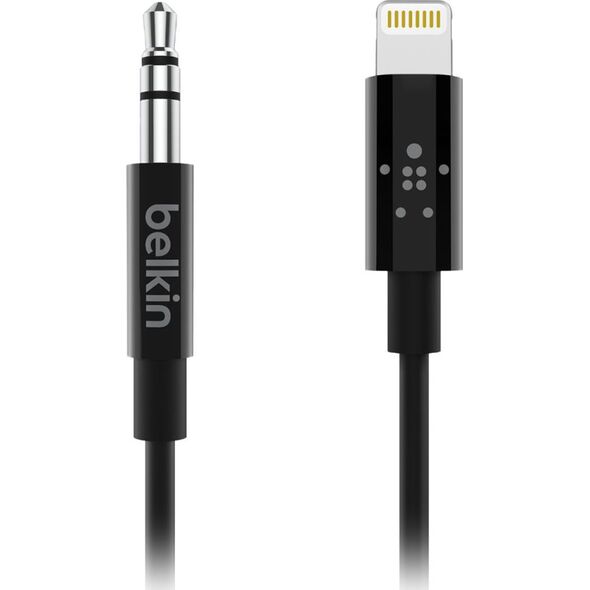 Kabel USB Belkin Lightning - mini Jack 3.5 mm 0.9 m Czarny (AV10172bt03-BLK)