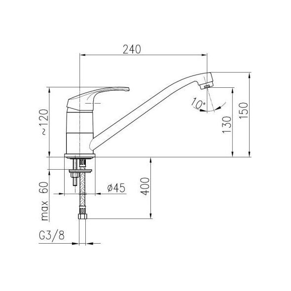 Bateria kuchenna KFA Krzem stojąca chrom (4213-915-00)