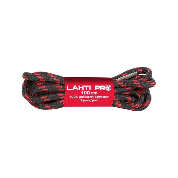 Lahti Pro Sznurowadła okrągle czarno-czerwone 150cm