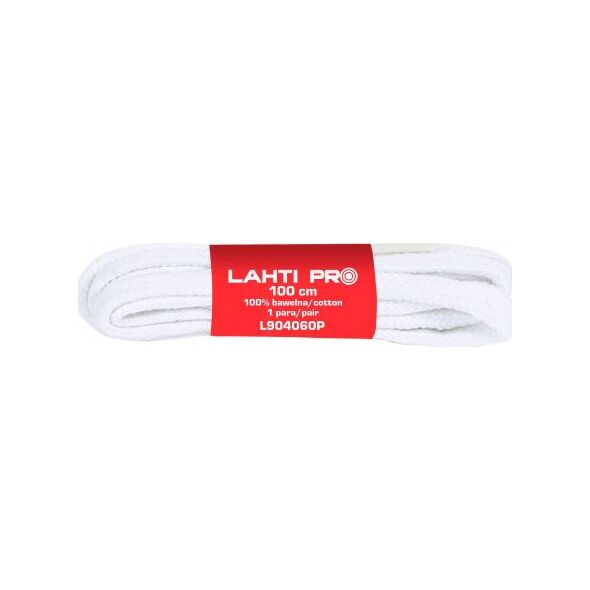 Lahti Pro SZNUROWADŁA PŁASK.100% BAWEŁ.BIAŁ.L904060P,10PAR,100CM,LAHTI