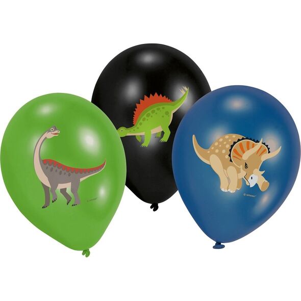 AMSCAN Balony urodzinowe Dinozaury - 28 cm - 6 szt uniwersalny