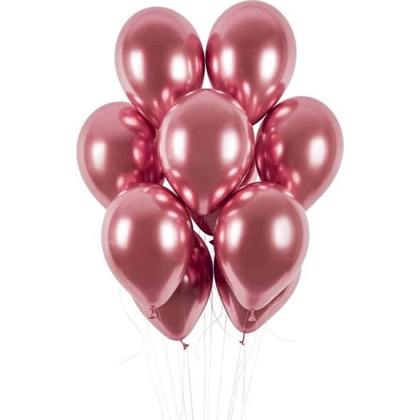 GMR Balony lateksowe shiny różowe - 33 cm - 50 szt. uniwersalny