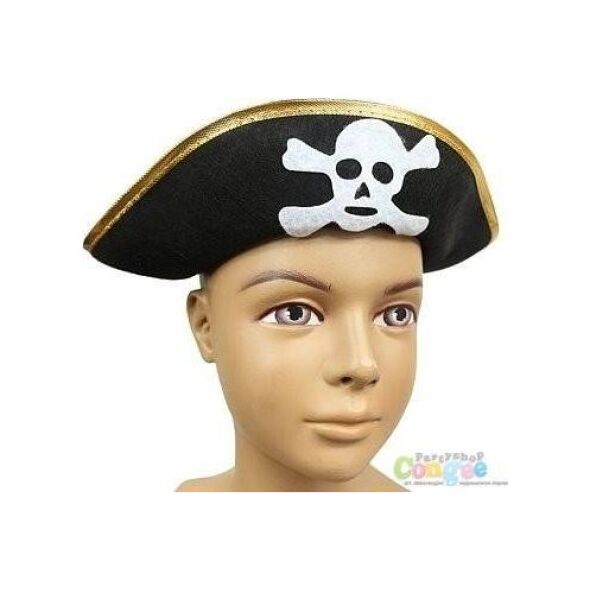 GoDan Czapka pirata ze złotym obszyciem - 1 szt. uniwersalny
