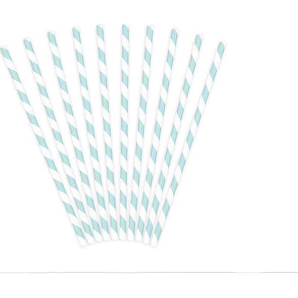 Party Deco słomki rurki błękitne 10 sztuk uniwersalne (35036)