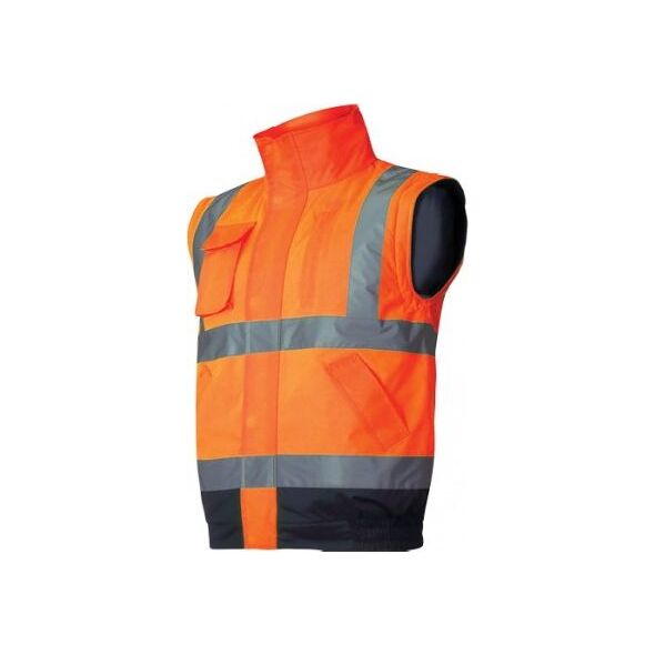 Lahti Pro Kurtka Ostrzegawcza Ocieplana z Odpinanymi Rękawami Pomarańczowa 3XL (L4092606)