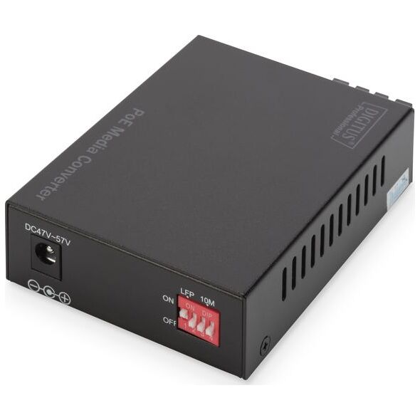 Konwerter światłowodowy Digitus Gigabit PoE Singlem.Media RJ45/SC SM PSE