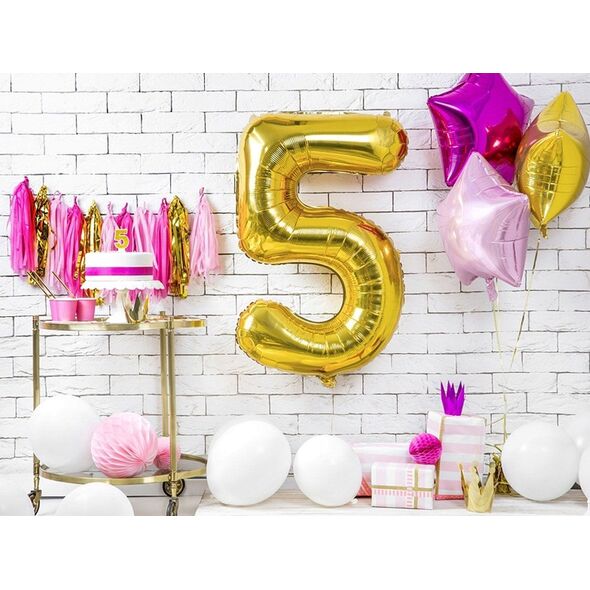 Party Deco Świeczka cyferka z brokatem - 5 - 1 szt. uniwersalny