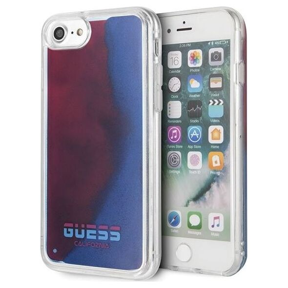 Guess Guess GUHCI8GLCRE iPhone 7/8 czerwony /red hard case California Glow in the dark uniwersalny