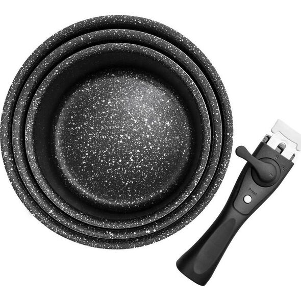 Orion Garnki granitowe rondel GRANDE COMBI odpinane uniwersalny